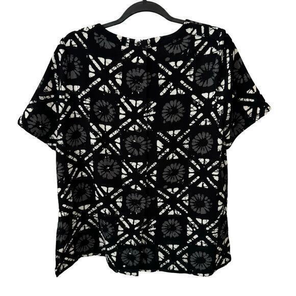 Madewell Industry Button Up Back Top Batik Grid Size M - Picture 4 of 9